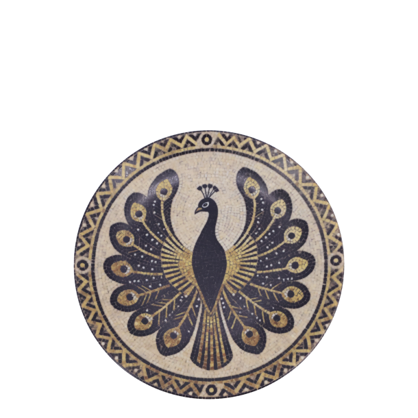 Chic Antique - Fad i mosaik m. p�fugl Beige/mocca H2/�16 cm.