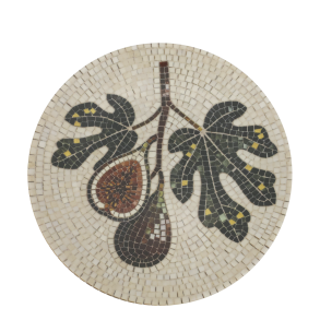 Chic Antique - Fad i mosaik m. figner Creme/oliven H2,5/�21 cm.