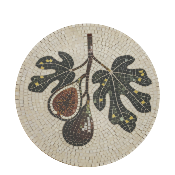 Chic Antique - Fad i mosaik m. figner Creme/oliven H2,5/�21 cm.