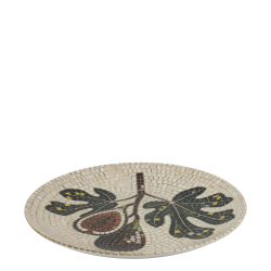 Chic Antique - Fad i mosaik m. figner Creme/oliven H2,5/�21 cm.