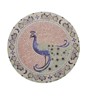 Chic Antique - Fad i mosaik m. p�fugl Rose/himmelbl� H2,5/�21 cm.