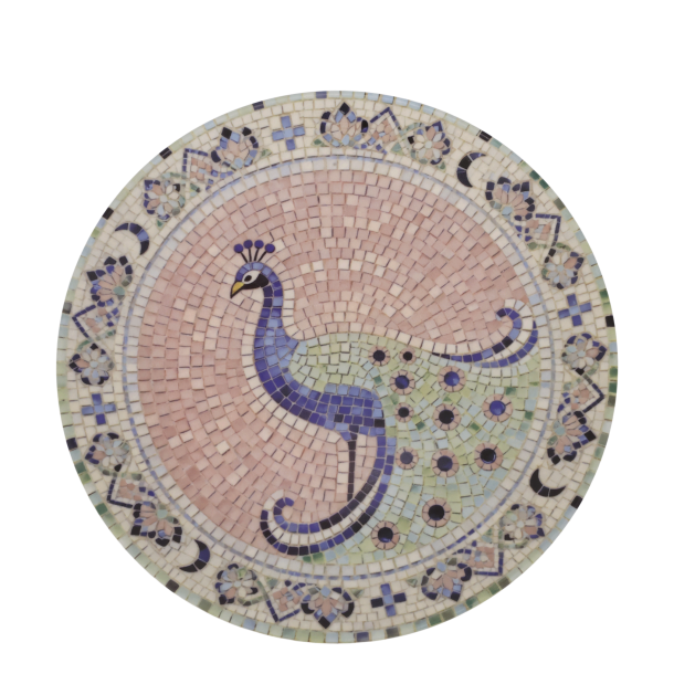 Chic Antique - Fad i mosaik m. p�fugl Rose/himmelbl� H2,5/�21 cm.