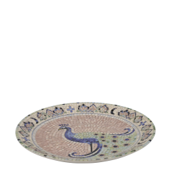 Chic Antique - Fad i mosaik m. p�fugl Rose/himmelbl� H2,5/�21 cm.