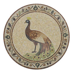 Chic Antique - Fad i mosaik m. p�fugl Beige/mocca H2,8/�26,5 cm.