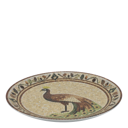 Chic Antique - Fad i mosaik m. p�fugl Beige/mocca H2,8/�26,5 cm.