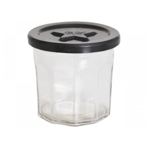 Chic Antique - Marmeladeglas m/sort lg 250 ml. H: 8,5 : 9 cm. 