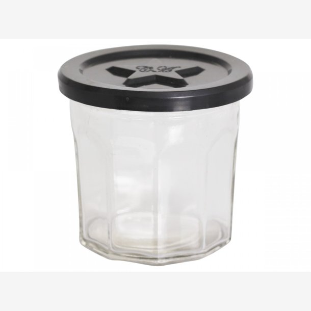 Chic Antique - Marmeladeglas m/sort lg 250 ml. H: 8,5 : 9 cm. 