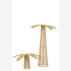 J-Line - Palmetr� Papir/metal Naturlig 16x16x62cm.