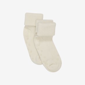 Minymo - Skridsikre rib-sokker 2-pak Off White