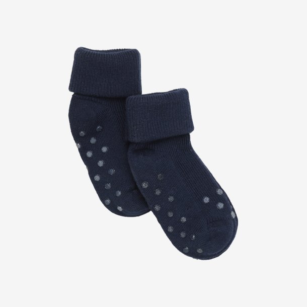 Minymo - Skridsikre rib-sokker 2-pak M�rkebl�