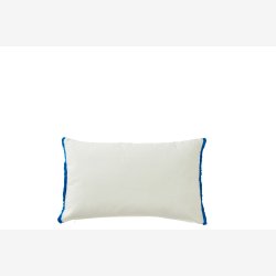 J-Line - Pudebetr�k m. sardiner Hvid/Bl� Bomuld 50x30x10cm.