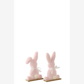 J-Line - Figur Plys Kanin Lyser�d H: 23 cm. - Leveres Assorteret