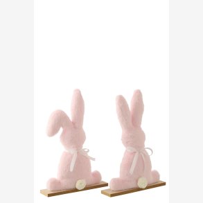 J-Line - Figur Plys Kanin Lyser�d H: 39 cm. - Leveres Assorteret