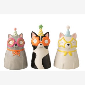 J-Line - Vase i katteform Keramik 3 varianter 26x15cm