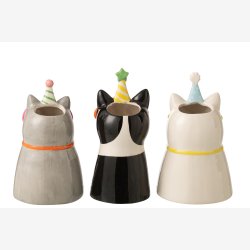 J-Line - Vase i katteform Keramik 3 varianter 26x15cm