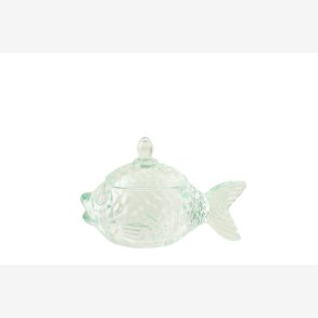J-Line - Opbevaringsglas Fiskeform Mintgr�n 15x7x10cm.