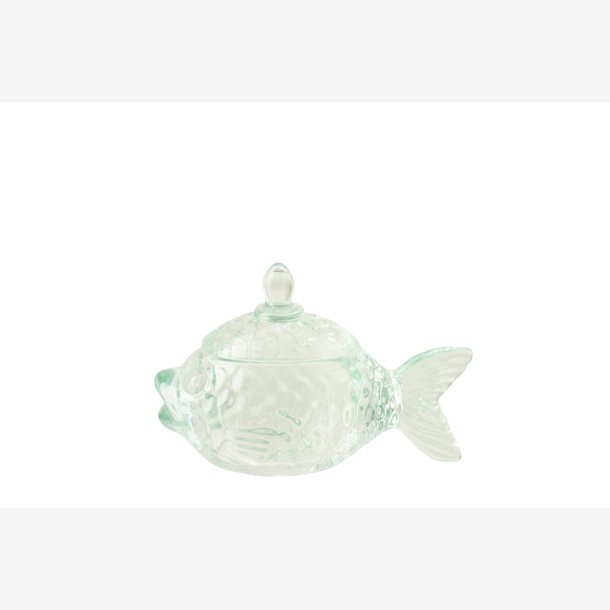 J-Line - Opbevaringsglas Fiskeform Mintgr�n 15x7x10cm.