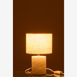 J-Line - Bordlampe Hvid Keramik/Lert�j 18x18x28,3cm.