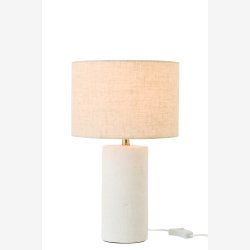 J-Line - Bordlampe Hvid Keramik/Lert�j 23x23x37,3cm.