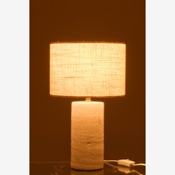 J-Line - Bordlampe Hvid Keramik/Lert�j 23x23x37,3cm.