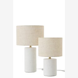 J-Line - Bordlampe Hvid Keramik/Lert�j 23x23x37,3cm.