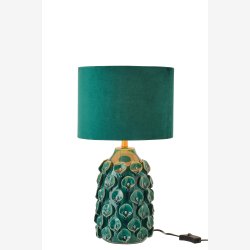 J-Line - Moderne Bordlampe M�rkegr�n Keramik/Lert�j 25x25x45cm.