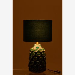 J-Line - Moderne Bordlampe M�rkegr�n Keramik/Lert�j 25x25x45cm.