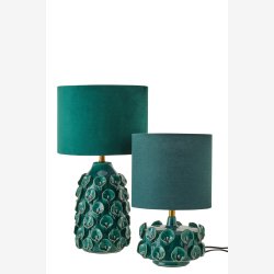 J-Line - Moderne Bordlampe M�rkegr�n Keramik/Lert�j 25x25x45cm.