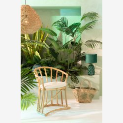 J-Line - Moderne Bordlampe M�rkegr�n Keramik/Lert�j 25x25x45cm.