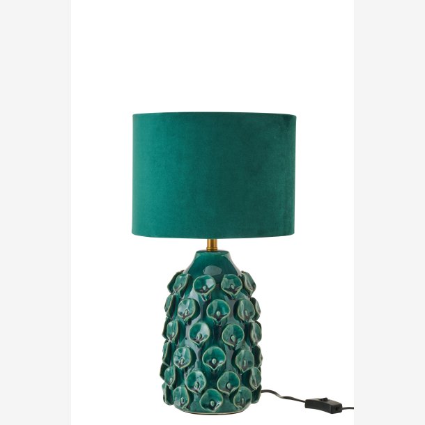 J-Line - Moderne Bordlampe M�rkegr�n Keramik/Lert�j 25x25x45cm.