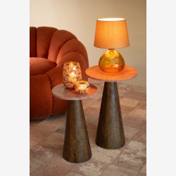 J-Line - Bordlampe Glaskugle Gul 24x24x32cm.