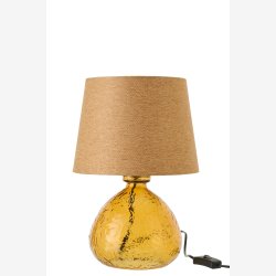 J-Line - Bordlampe Glaskugle Gul 24x24x32cm.