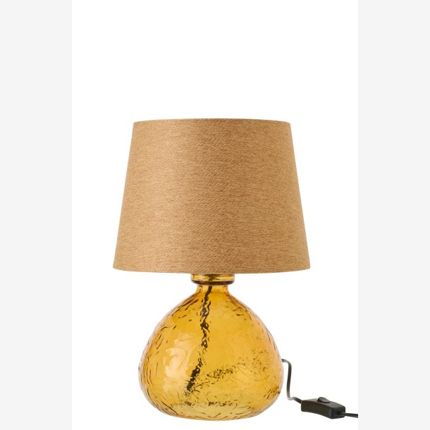 J-Line - Bordlampe Glaskugle Gul 24x24x32cm.