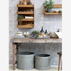 Chic Antique - Fad aflangt jern/zink. Flere strrelser