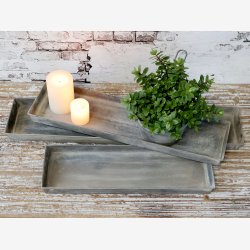 Chic Antique - Aflangt Fad Jern m/zinkbelgning - Flere Strrelser