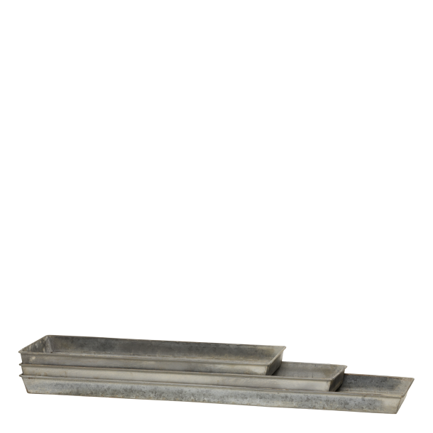 Chic Antique - Aflangt Fad Jern m/zinkbelgning - Flere Strrelser