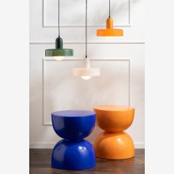 J-Line - Loftlampe Retro Glas Orange 25x25x23cm.