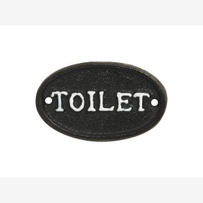 Chic Antique - Toiletskilt Ovalt Sort/Hvid 9,5x6 cm. Jern