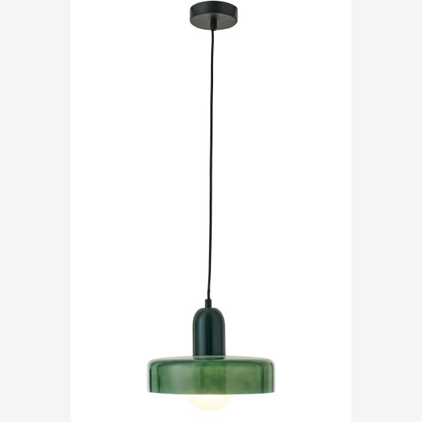 J-Line - Loftlampe Retro Glas M�rkegr�n 25x25x23cm.