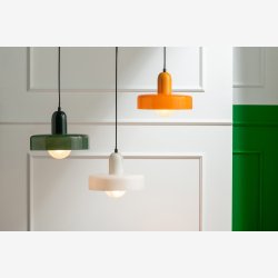 J-Line - Loftlampe Retro Glas M�rkegr�n 25x25x23cm.