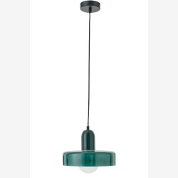 J-Line - Loftlampe Retro Glas M�rkegr�n 25x25x23cm.