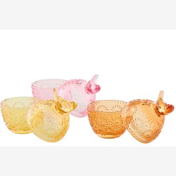 J-Line - Bonbonniere m/Fugl Glas H: 16,5 cm. - Leveres Assorteret 