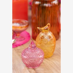 J-Line - Bonbonniere m/Fugl Glas H: 16,5 cm. - Leveres Assorteret 