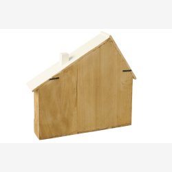J-Line - N�glebr�t Strandhus H: 39,5 B: 44,5 cm. Tr�/Hvid