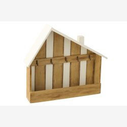 J-Line - N�glebr�t Strandhus H: 39,5 B: 44,5 cm. Tr�/Hvid