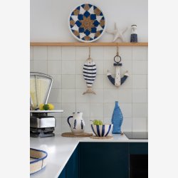 J-Line - Tr�fisk Bl�/Hvid L: 52 cm. 