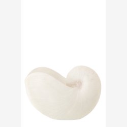 J-Line - Muslingeskal Hvid Polyresin H: 21,5 B: 31 D: 16,5 Cm