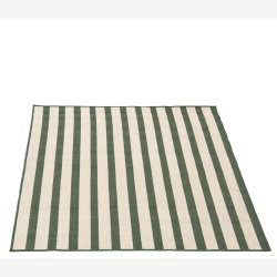 J-Line - T�ppe Udend�rs Striber eller Spiraler M�rkegr�n/Hvid Polypropylen Udvalg af 2 