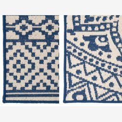 J-Line - T�ppe Udend�rs Mosaik Polypropylen M�rkebl�/hvid Udvalg af 2 