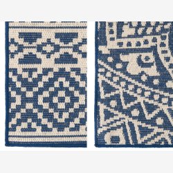 J-Line - T�ppe Udend�rs Mosaik Polypropylen M�rkebl�/hvid Udvalg af 2 